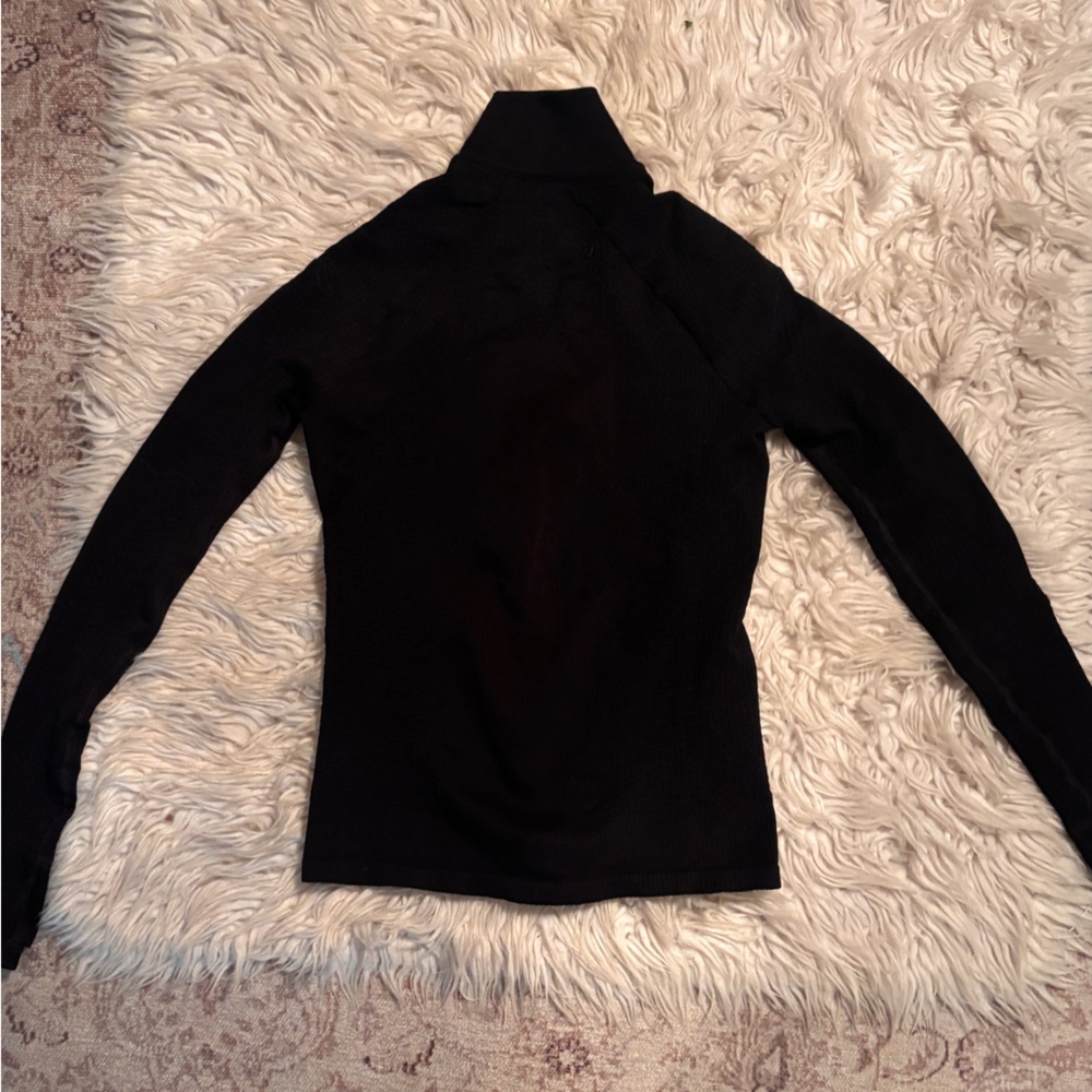 ATHLETA Black Ribbed Knit Zip-up - Picture 4 of 5